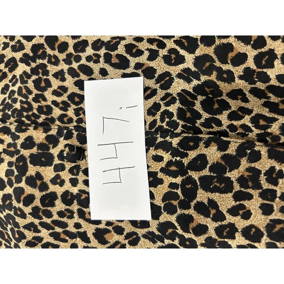 Vintage Stunt Silk Leopard Print Blouse Brown Black Sz Medium Button Front Retro - Picture 8 of 9